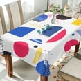 thumbnail image 1 of Yayeee Tablecloths 60" x 60" Rectangle Wrinkle Resistant Party Table Cover, Blue Retro Shapes, 1 of 8