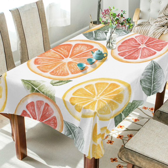 Yayeee Tablecloths 60" x 60" Rectangle Wrinkle Resistant Party Table Cover, Candy Grapefruit Slices