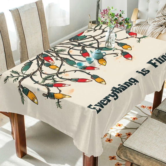 Yayeee Tablecloths 60" x 60" Rectangle Wrinkle Resistant Party Table Cover, Christmas Light