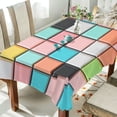 thumbnail image 1 of Yayeee Tablecloths 60" x 60" Rectangle Wrinkle Resistant Party Table Cover, Colorful Checkered Pattern, 1 of 8