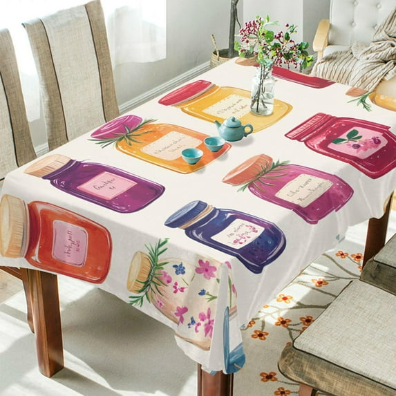 Yayeee Tablecloths 60" x 60" Rectangle Wrinkle Resistant Party Table Cover, Colorful Jam