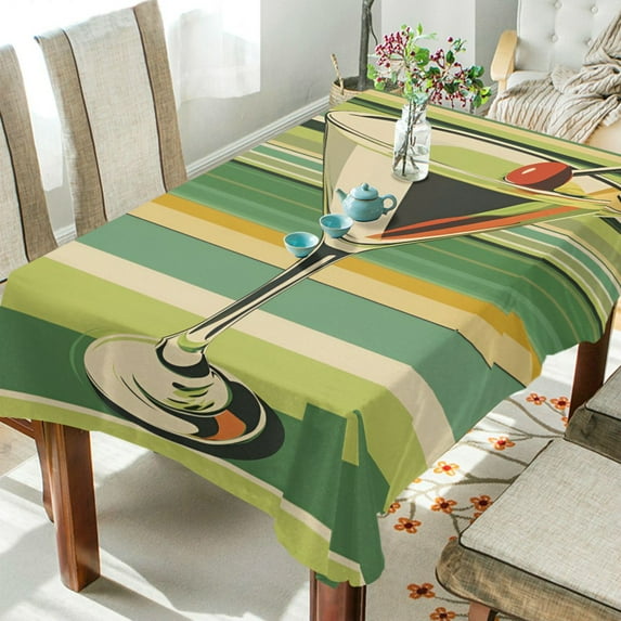 Yayeee Tablecloths 60" x 60" Rectangle Wrinkle Resistant Party Table Cover, Colorful Martini