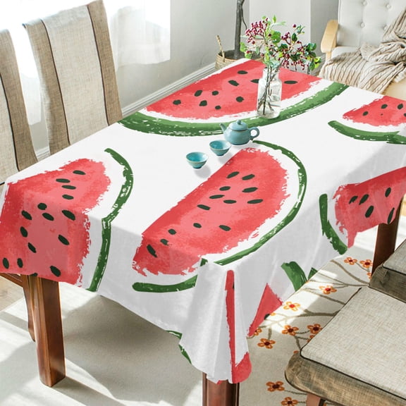 Yayeee Tablecloths 60" x 60" Rectangle Wrinkle Resistant Party Table Cover, Cute Watermelon
