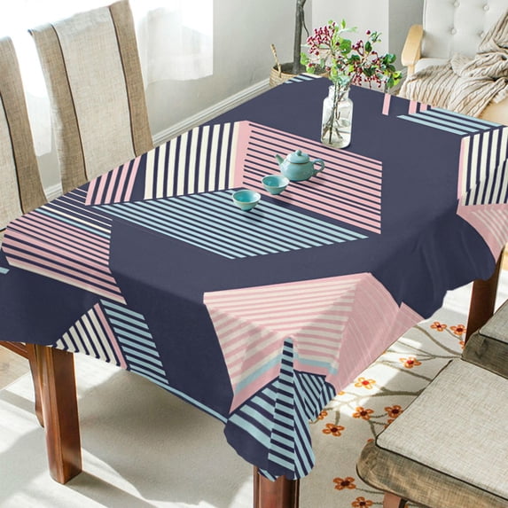 Yayeee Tablecloths 60" x 60" Rectangle Wrinkle Resistant Party Table Cover, Dark Cubes