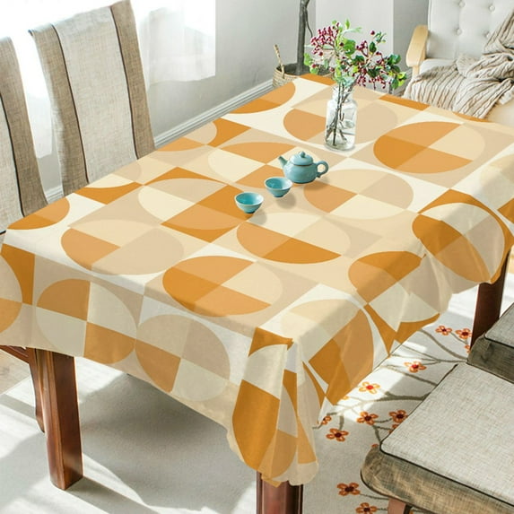 Yayeee Tablecloths 60" x 60" Rectangle Wrinkle Resistant Party Table Cover, Geometric Circles