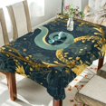 thumbnail image 1 of Yayeee Tablecloths 60" x 60" Rectangle Wrinkle Resistant Party Table Cover, Green Celestial Serpent, 1 of 8