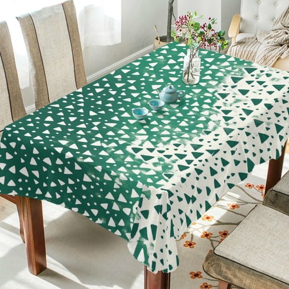 Yayeee Tablecloths 60" x 60" Rectangle Wrinkle Resistant Party Table Cover, Green and White Pattern