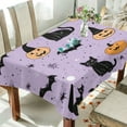 thumbnail image 1 of Yayeee Tablecloths 60" x 60" Rectangle Wrinkle Resistant Party Table Cover, Light Purple Halloween Black Cat, 1 of 8