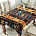 thumbnail image 1 of Yayeee Tablecloths 60" x 60" Rectangle Wrinkle Resistant Party Table Cover, Orange Geometric, 1 of 8