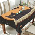 thumbnail image 1 of Yayeee Tablecloths 60" x 60" Rectangle Wrinkle Resistant Party Table Cover, Orange Halloween Cat, 1 of 8