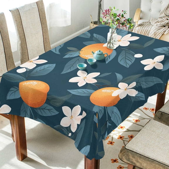 Yayeee Tablecloths 60" x 60" Rectangle Wrinkle Resistant Party Table Cover, Oranges Pattern