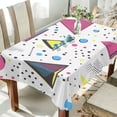 thumbnail image 1 of Yayeee Tablecloths 60" x 60" Rectangle Wrinkle Resistant Party Table Cover, Pink Simple Shapes, 1 of 8