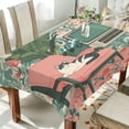thumbnail image 1 of Yayeee Tablecloths 60" x 60" Rectangle Wrinkle Resistant Party Table Cover, Pink and White Cat, 1 of 8