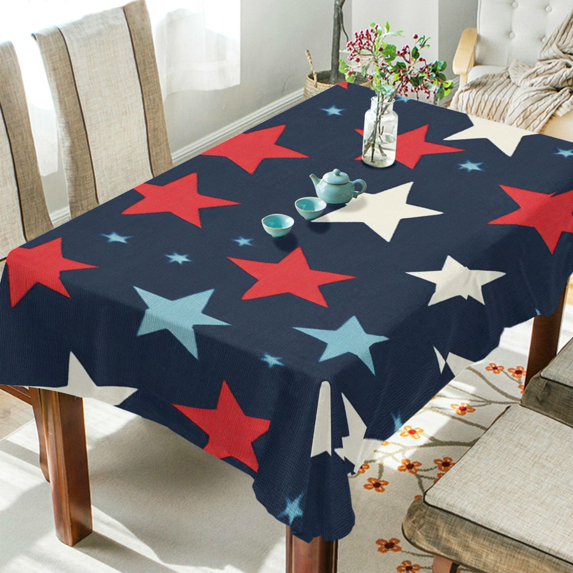 Yayeee Tablecloths 60" x 60" Rectangle Wrinkle Resistant Party Table Cover, Red White Stars