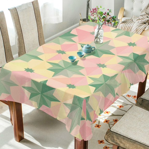 Yayeee Tablecloths 60" x 60" Rectangle Wrinkle Resistant Party Table Cover, Retro Symmetrical Stars