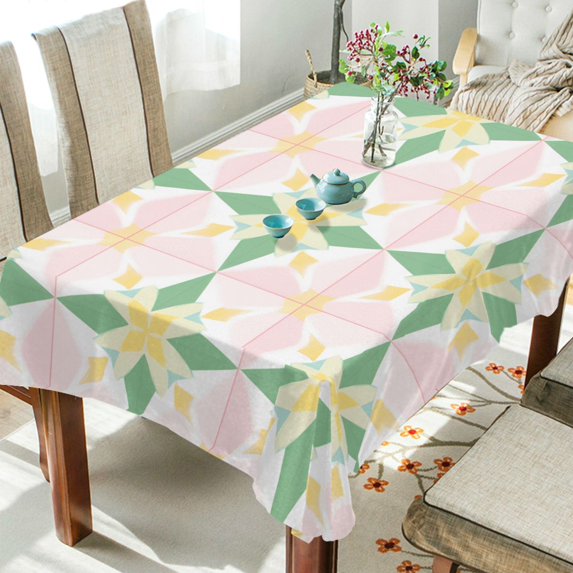 Yayeee Tablecloths 60" x 60" Rectangle Wrinkle Resistant Party Table Cover, Retro Yellow Stars