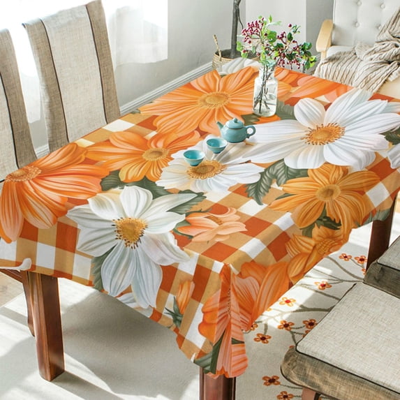 Yayeee Tablecloths 60" x 60" Rectangle Wrinkle Resistant Party Table Cover, Sunny Floral