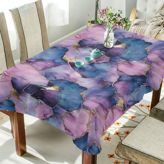 Yayeee Tablecloths 60" x 60" Rectangle Wrinkle Resistant Party Table Cover, Watercolor Pink Marble Pattern