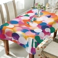 thumbnail image 1 of Yayeee Tablecloths 60" x 60" Rectangle Wrinkle Resistant Party Table Cover, White Colorful Circles, 1 of 8