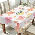 thumbnail image 1 of Yayeee Tablecloths 60" x 60" Rectangle Wrinkle Resistant Party Table Cover, White Floral Orange, 1 of 8