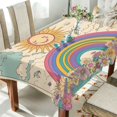 thumbnail image 1 of Yayeee Tablecloths 60" x 90" Rectangle Wrinkle Resistant Party Table Cover, Beige Rainbow, 1 of 8