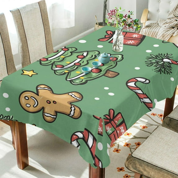 Yayeee Tablecloths 60" x 90" Rectangle Wrinkle Resistant Party Table Cover, Christmas Cookies