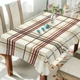 thumbnail image 1 of Yayeee Tablecloths 60" x 90" Rectangle Wrinkle Resistant Party Table Cover, Cream Plaid, 1 of 8