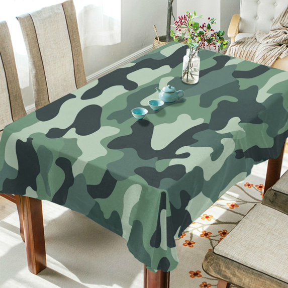 Yayeee Tablecloths 60" x 90" Rectangle Wrinkle Resistant Party Table Cover, Forest Camouflage Pattern