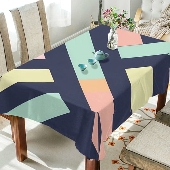 Yayeee Tablecloths 60" x 90" Rectangle Wrinkle Resistant Party Table Cover, Green Stripes