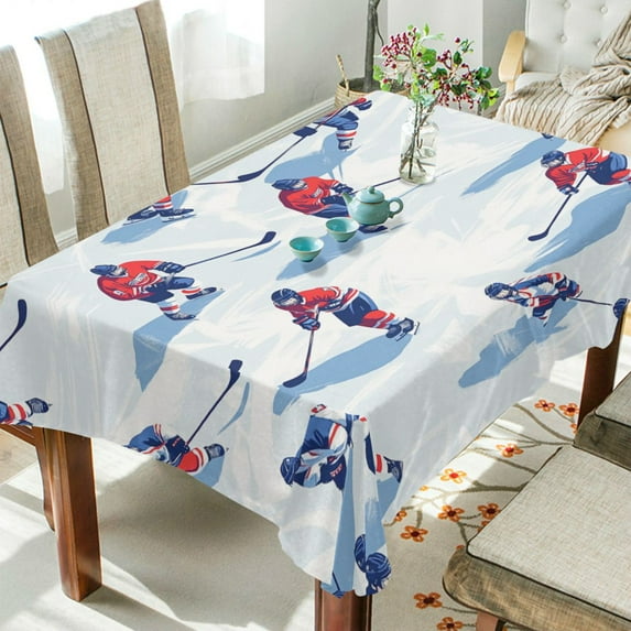 Yayeee Tablecloths 60" x 90" Rectangle Wrinkle Resistant Party Table Cover, Ice Rink