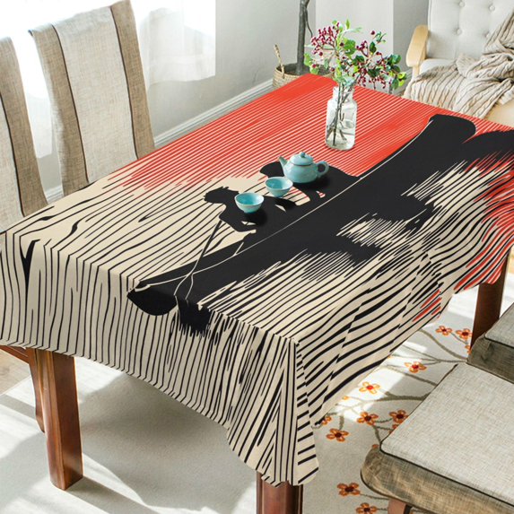 Yayeee Tablecloths 60" x 90" Rectangle Wrinkle Resistant Party Table Cover, Illusionary Boat