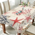 thumbnail image 1 of Yayeee Tablecloths 60" x 90" Rectangle Wrinkle Resistant Party Table Cover, Light Red Starfish, 1 of 8