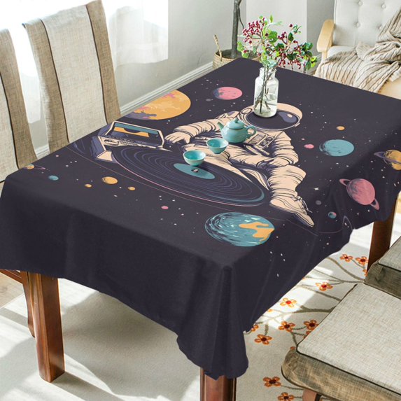Yayeee Tablecloths 60" x 90" Rectangle Wrinkle Resistant Party Table Cover, Pink Record