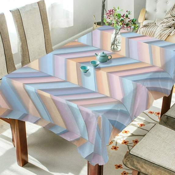 Yayeee Tablecloths 60" x 90" Rectangle Wrinkle Resistant Party Table Cover, Purple Geometric