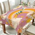 thumbnail image 1 of Yayeee Tablecloths 60" x 90" Rectangle Wrinkle Resistant Party Table Cover, Purple Retro Rainbow, 1 of 8