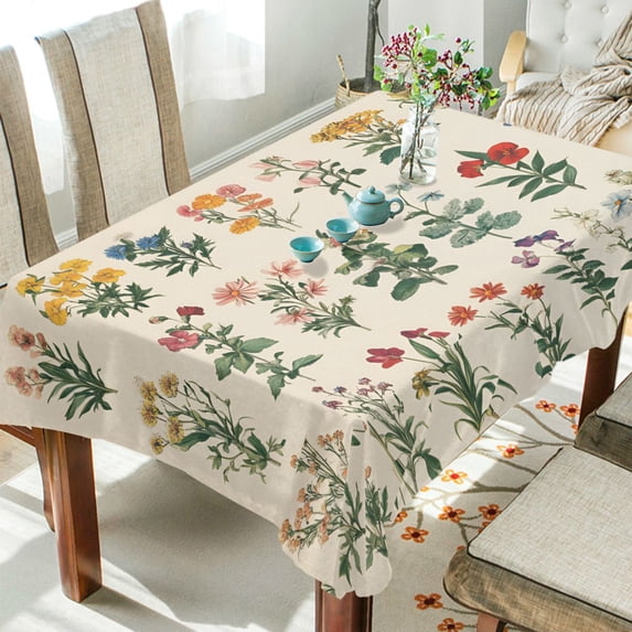 Yayeee Tablecloths 60" x 90" Rectangle Wrinkle Resistant Party Table Cover, Red Floral