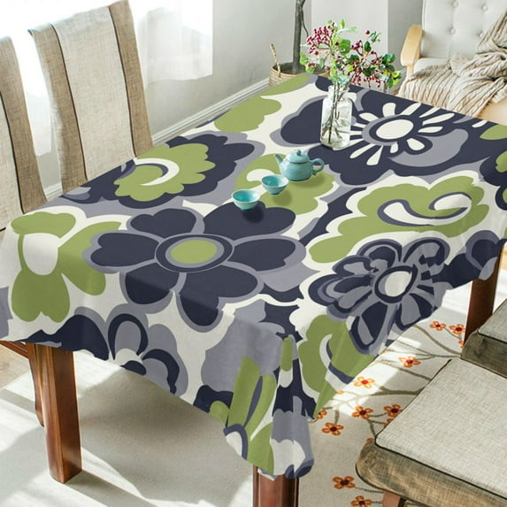 Yayeee Tablecloths 60" x 90" Rectangle Wrinkle Resistant Party Table Cover, Retro Floral Pattern