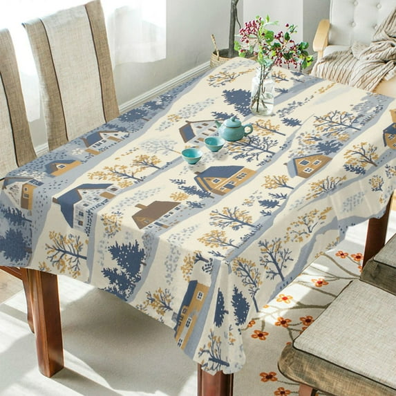Yayeee Tablecloths 60" x 90" Rectangle Wrinkle Resistant Party Table Cover, Snowy Mountains