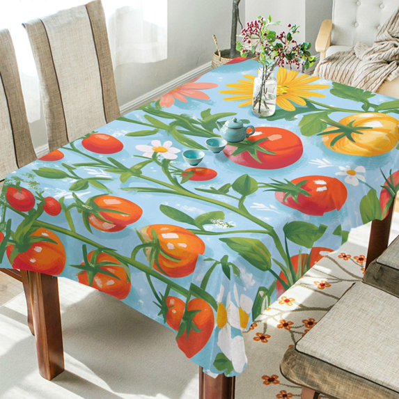 Yayeee Tablecloths 60" x 90" Rectangle Wrinkle Resistant Party Table Cover, Various Tomatoes