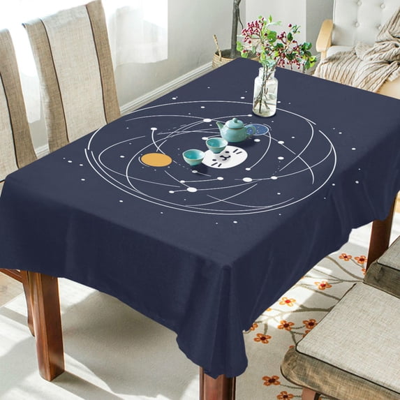 Yayeee Tablecloths 60" x 90" Rectangle Wrinkle Resistant Party Table Cover, White Cat Planet