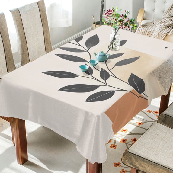 Yayeee Tablecloths for Rectangular Tables 54 x 54 inch Party Table Cover, Art Plant and Sun