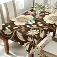 thumbnail image 1 of Yayeee Tablecloths for Rectangular Tables 54 x 54 inch Party Table Cover, Brown Floral, 1 of 6