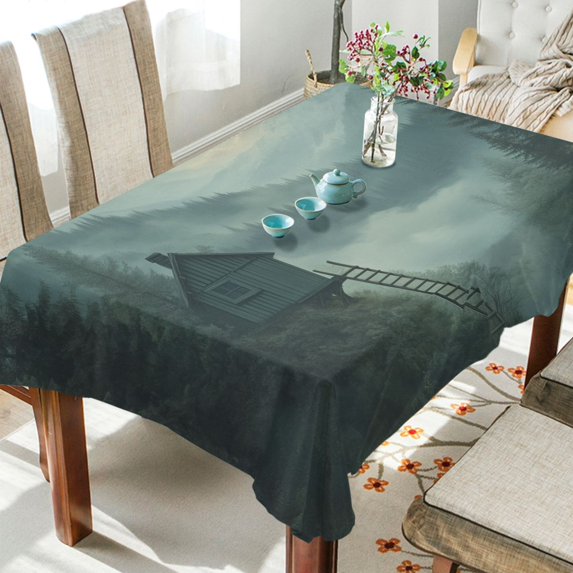 Yayeee Tablecloths for Rectangular Tables 54 x 54 inch Party Table Cover, Forest House