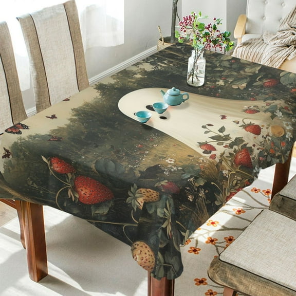 Yayeee Tablecloths for Rectangular Tables 54 x 54 inch Party Table Cover, Ghost in Strawberry Fields