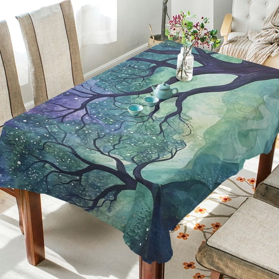 Yayeee Tablecloths for Rectangular Tables 54 x 72 inch Party Table Cover, Moonlight Forest