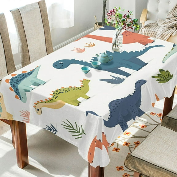 Yayeee Tablecloths for Rectangular Tables 60 x 108 inch Party Table Cover, Dinosaur Pattern