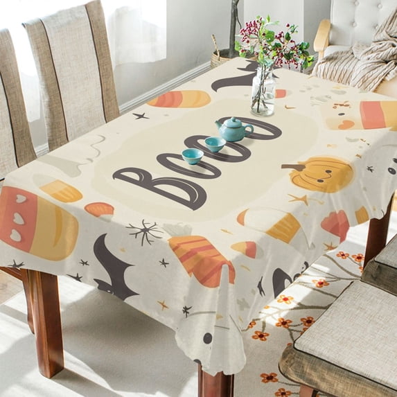 Yayeee Tablecloths for Rectangular Tables 60 x 108 inch Party Table Cover, Halloween Cute Pumpkins