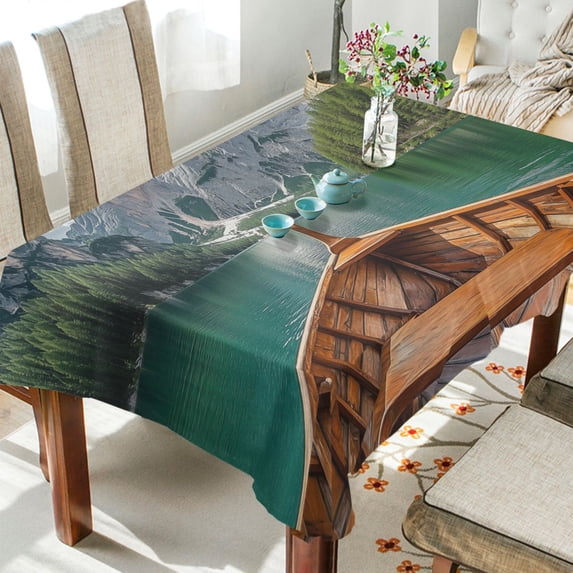 Yayeee Tablecloths for Rectangular Tables 60 x 108 inch Party Table Cover, Lake