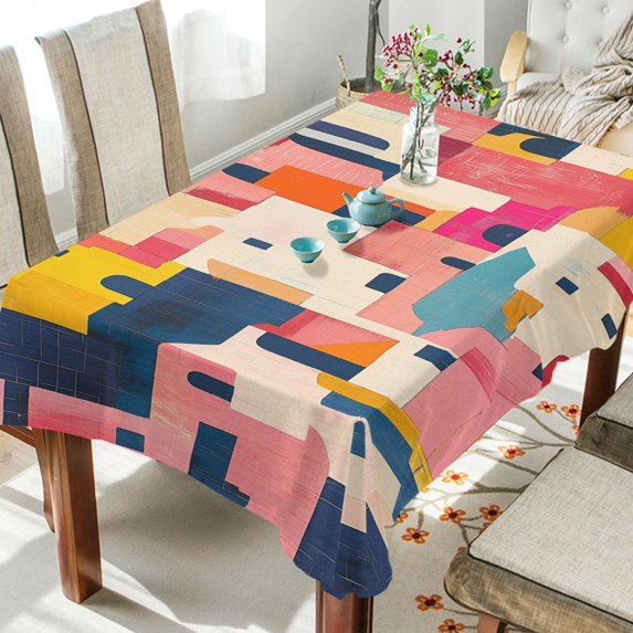 Yayeee Tablecloths for Rectangular Tables 60 x 120 inch Party Table Cover, Art Geometric
