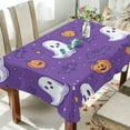 thumbnail image 1 of Yayeee Tablecloths for Rectangular Tables 60 x 120 inch Party Table Cover, Halloween Purple Ghosts, 1 of 6